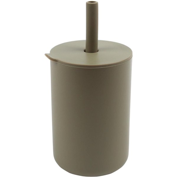 Tiny Dining Silicone Sippy Cup - 120ml - BPA Free Toddler Drinking Bottle Tumbler in Khaki