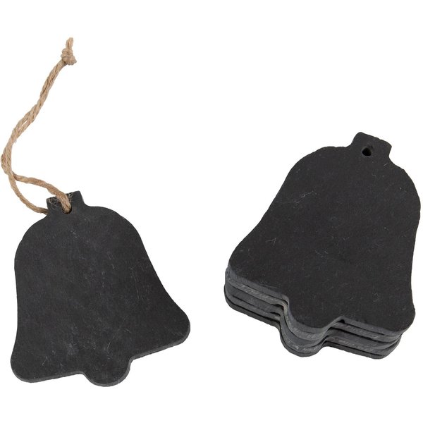 Nicola Spring Slate Christmas Tree Decorations - 7 X 8.5Cm - Bell - Pack Of 6, Grey