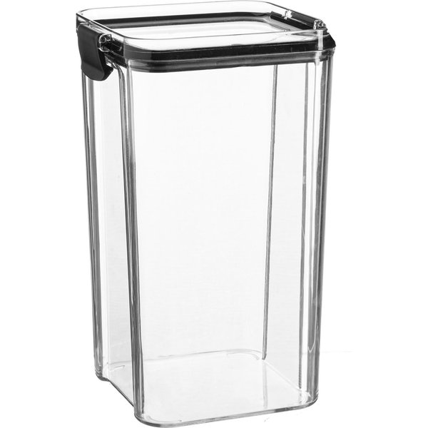 Argon Tableware Food Storage Container - 1.3L - Reusable Airtight Kitchen Jar with Clip-Top Lid in Black