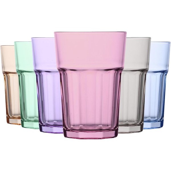 LAV Aras Coloured Highball Glasses - 365ml - 6 Colours - Pack of 12