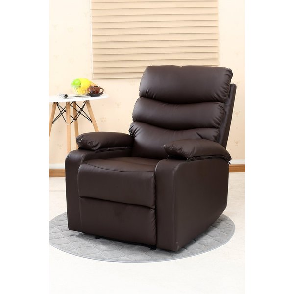 Ashby Bonded Leather Recliner Chair - Brown, Brown