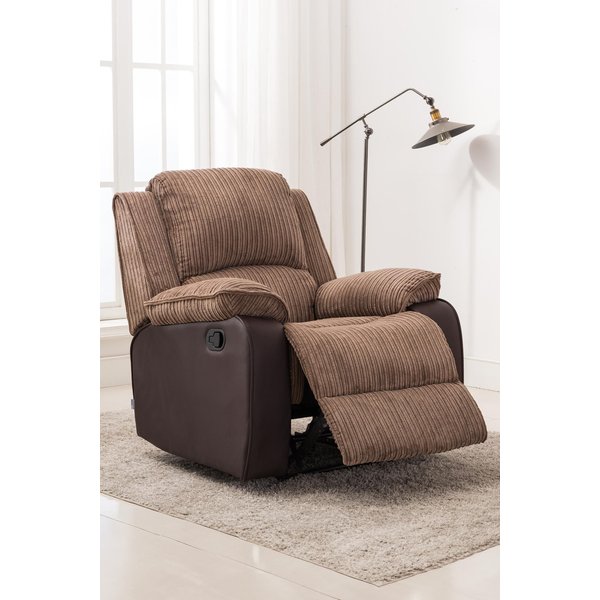 Postana Fabric Recliner Armchair - Brown, Brown