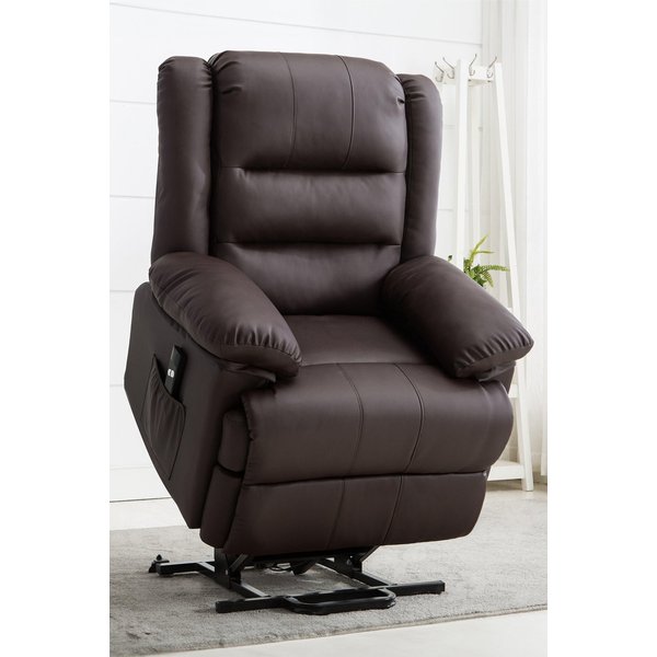 Loxley Electric Rise Recliner - Brown, Brown