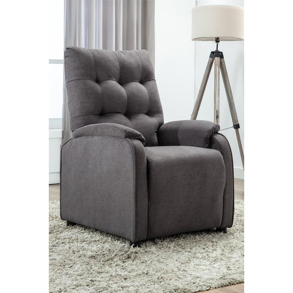 Charlbury Pushback Fabric Recliner Chair - Smokey Charcoal Grey