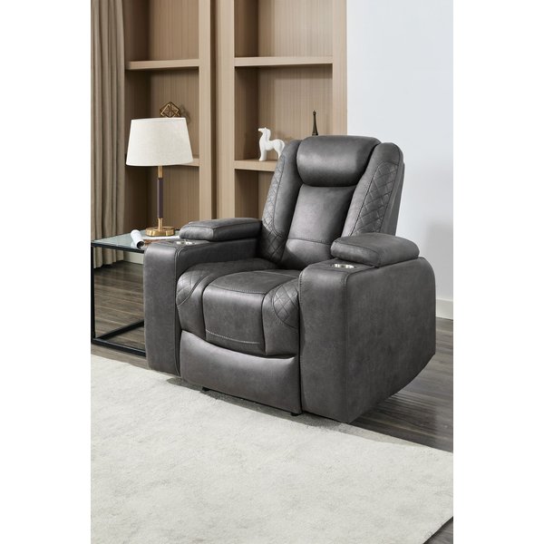 More4homes Ashton Electric Recliner Technology Fabric USB-C Charging Recliner Chair Grey, Grey