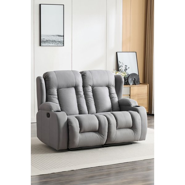 More4Homes Caesar 2 Seater Manual Recliner Sofa Recliner Grey, Grey