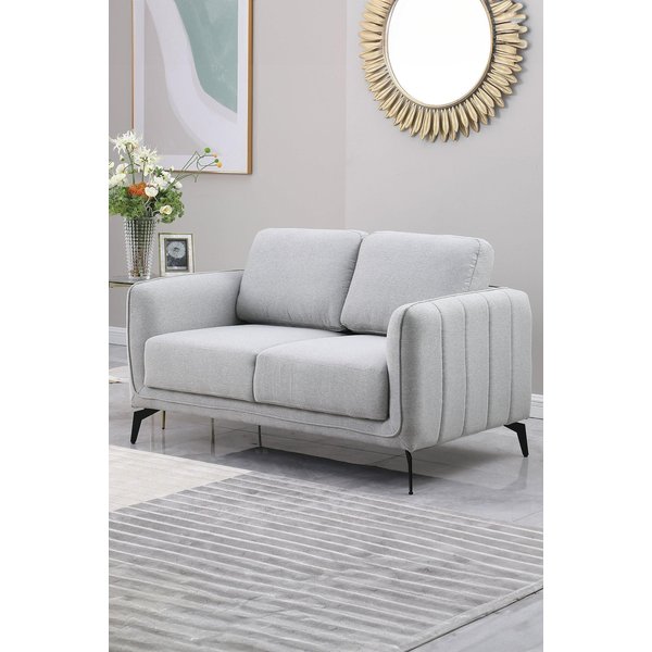 More4homes Oslo Modern Scandi Style Fabric Living Room 2 Seater Sofa Light Grey, Grey