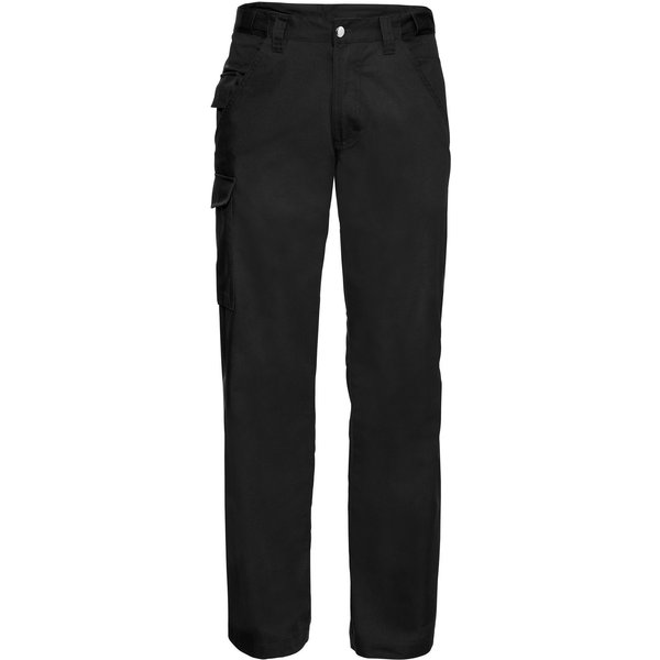 Russell Men's Workwear Polycotton Twill Trouser Pants (Long) in Black | Size: 28L