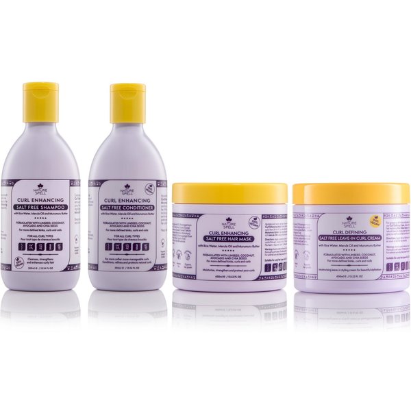 Nature Spell Curl Enhancing Haircare Collection - Shampoo, Conditioner, Hair in Clear