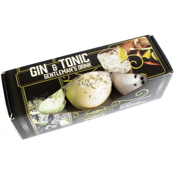 KDMD Set of Three Gin & Tonic Bath Bombs in White