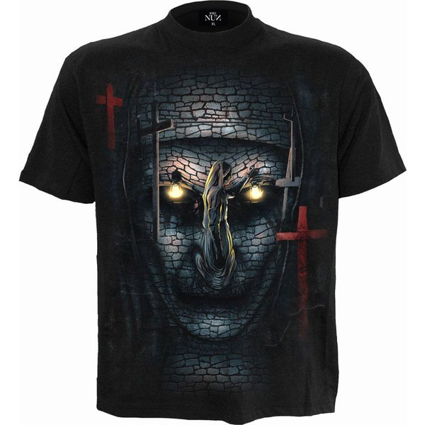Spiral The Nun Skull Illusion T-Shirt Black | Size: Small