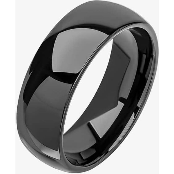 Fred Bennett Men's 8mm Black Tungsten Ring R3861 65 | Size: V