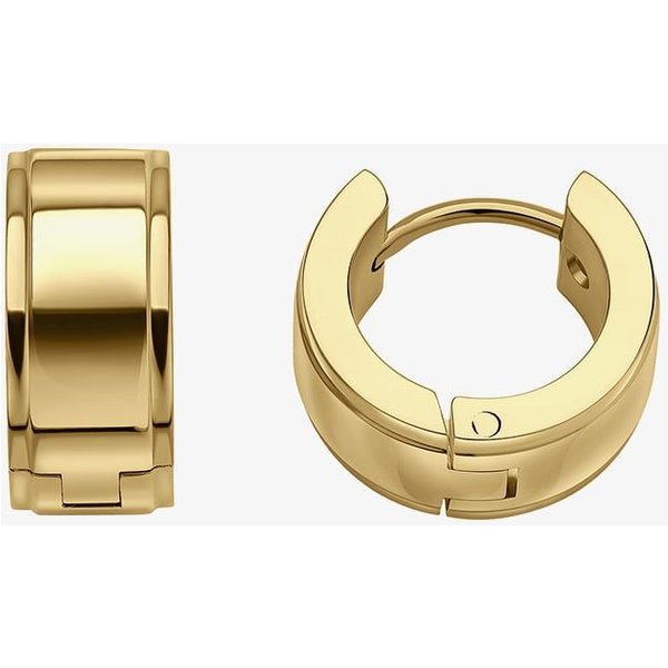 Fred Bennett Men's Gold Tone Stainless Steel Polished Huggie Hoop Earrings E6569