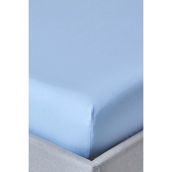 Homescapes Egyptian Cotton Fitted Sheet 12 inch 200 Thread Count in Blue | Size: King Fitted