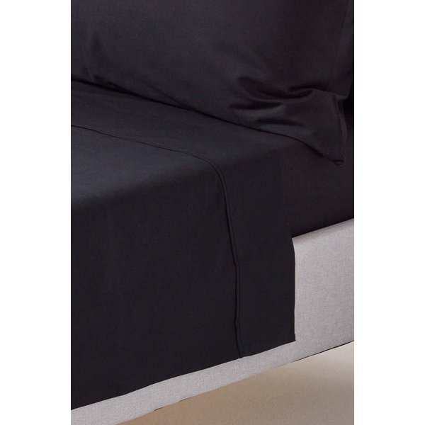 Homescapes Egyptian Cotton Flat Sheet 200 Thread Count in Black | Size: Super King Flat