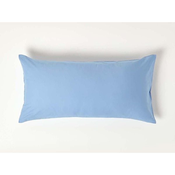 Homescapes Continental Egyptian Cotton Pillowcase 200 TC, 40 x 80 cm in Blue