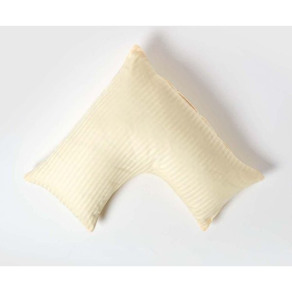 Homescapes Egyptian Cotton Super Soft V Shaped Pillowcase 330 TC in Bright Yellow