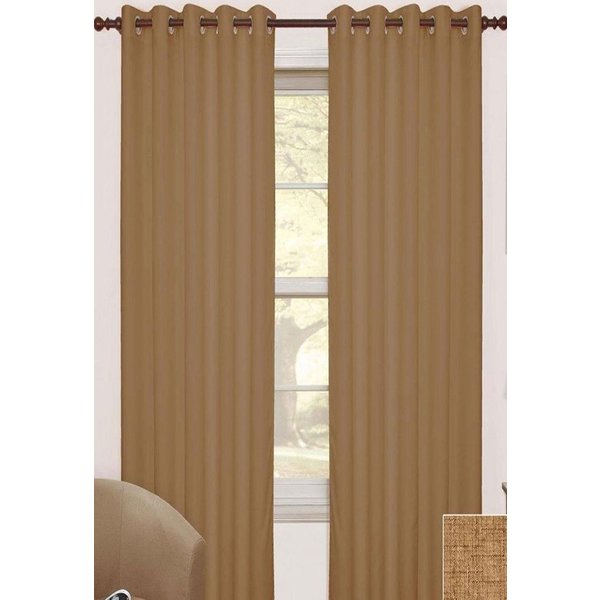 Homescapes Thermal Blackout Eyelet Curtain Pair in Beige | Size: 167 cm width x 137 cm drop
