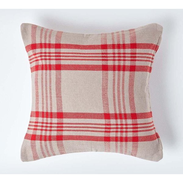 Homescapes Tartan Pattern Cushion Cover in Grey | Size: 45 cm x 45 cm