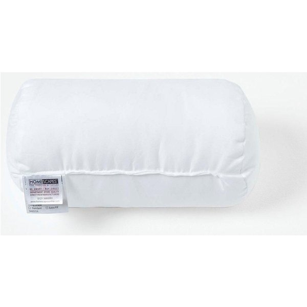 Homescapes Super Microfibre Bolster Cushion - Luxury Cushion Filler & Inserts in White | Size: 40 cm x 15 cm