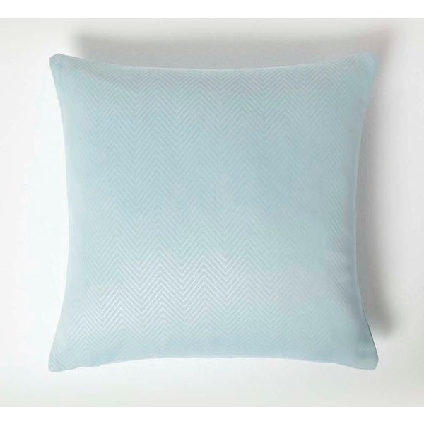Homescapes Herringbone Cushion Cover in Pale Blue | Size: 45 cm x 45 cm