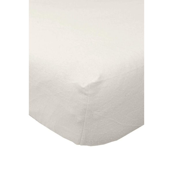 Homescapes Brushed Cotton Fitted Sheet 100% Cotton Luxury Flannelette in Cream | Size: King Fitted