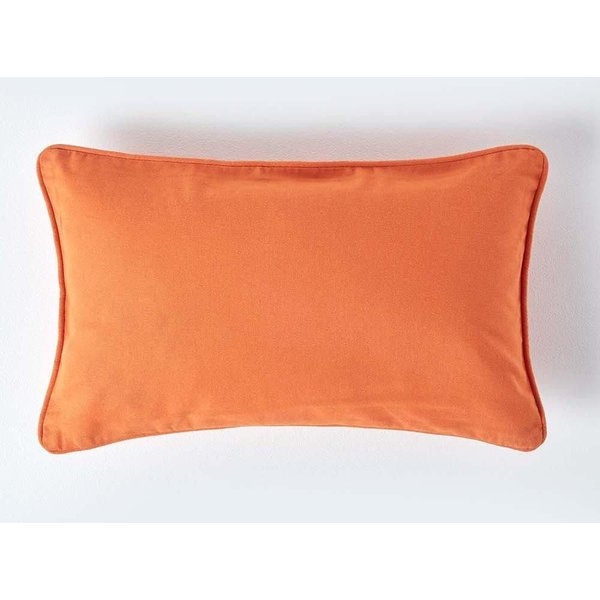 Homescapes Cotton Plain Cushion Cover in Burnt Orange | Size: 45 cm x 45 cm