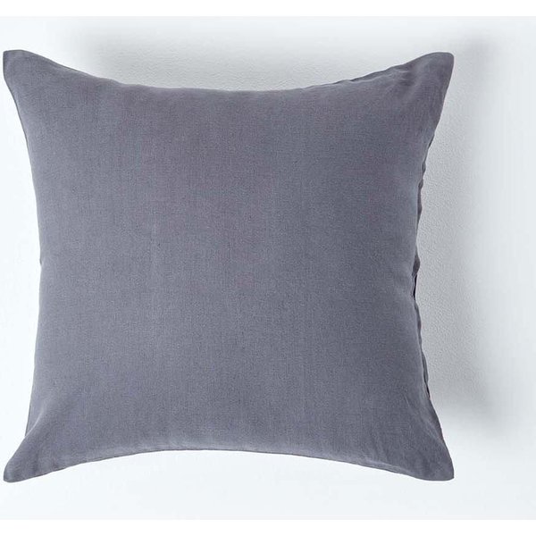 Homescapes European Linen Pillowcase, 80 x 80 cm in Dark Grey