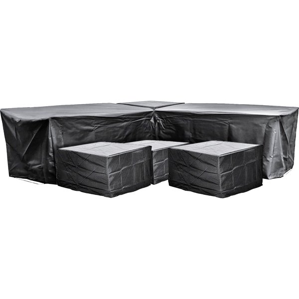 Cozy Bay Furniture Cozy Bay® EZBreathe Malta 8 Seat Twin Stool Furniture Set Cover in Black, Black