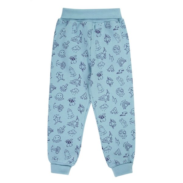 Frugi Waffle Parsnip Jogger in Blue | Size: 5-6 Years