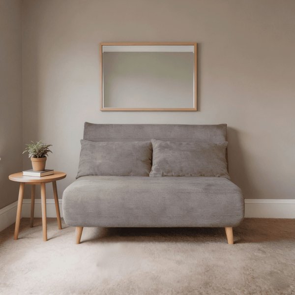 Home Source Double Clic Clac Sofa Bed Sleeper Couch Upholstered Living Furniture - Grey, Grey