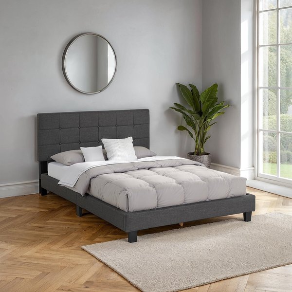 Seconique Arran 4'6" Bed - Grey Fabric, Grey