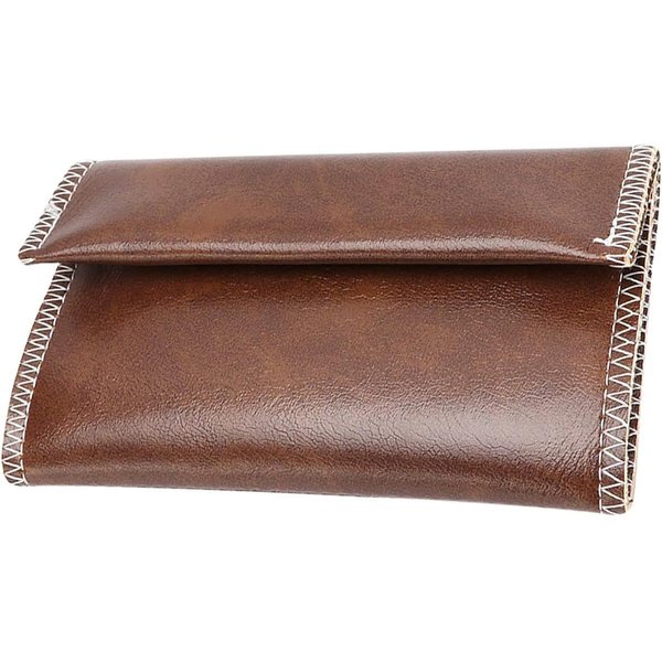 KAV Men's Handcrafted Compact & Lightweight Leather Tobacco Pouch in Brown