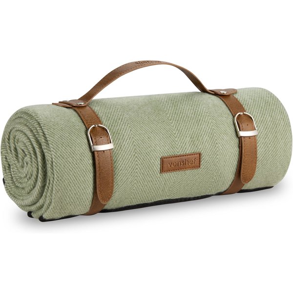 Vonshef Green Waterproof Picnic Blanket, Green