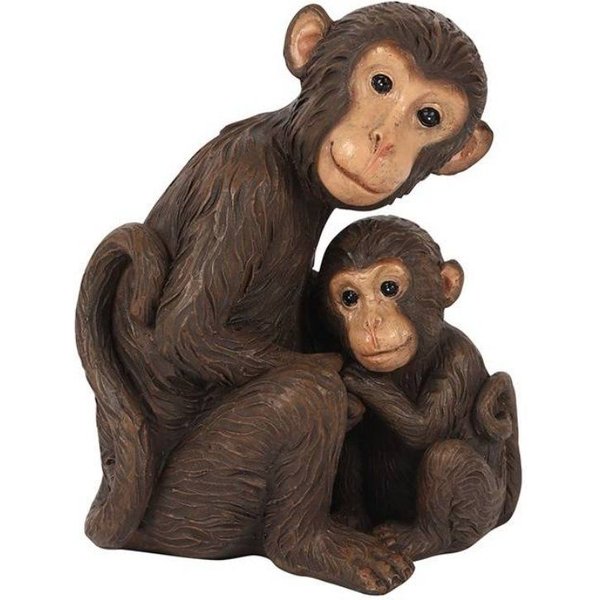 Something Different Monkey Mother And Baby Ornament, Brown