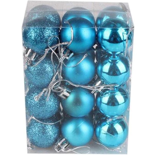 Shatchi 18pk Shatterproof Teal Blue Christmas Baubles 60mm