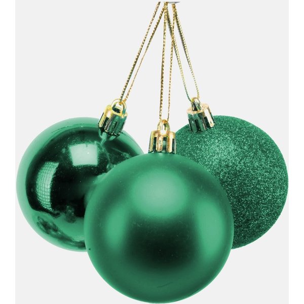 Shatchi Baubles Emerald Green 10Cm 6Pcs Set Pvc, Green