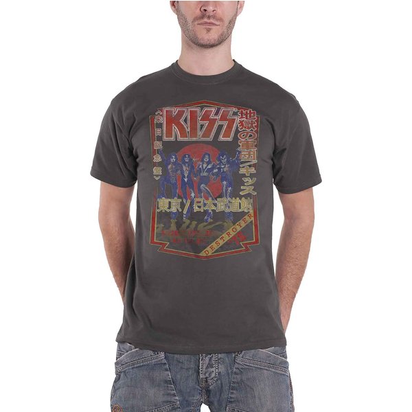 KISS Destroyer Tour 78 Japan T-Shirt in Grey | Size: 2XL