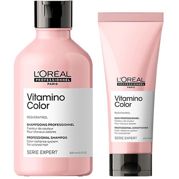 L'Oreal Professionnel Serie Expert Vitamino Color Shampoo 300ml & Conditioner 200ml Duo in Clear
