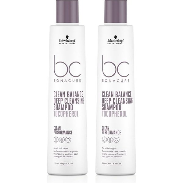 Schwarzkopf BC Clean DOUBLE Balance Deep Cleansing Shampoo 250ml in Clear