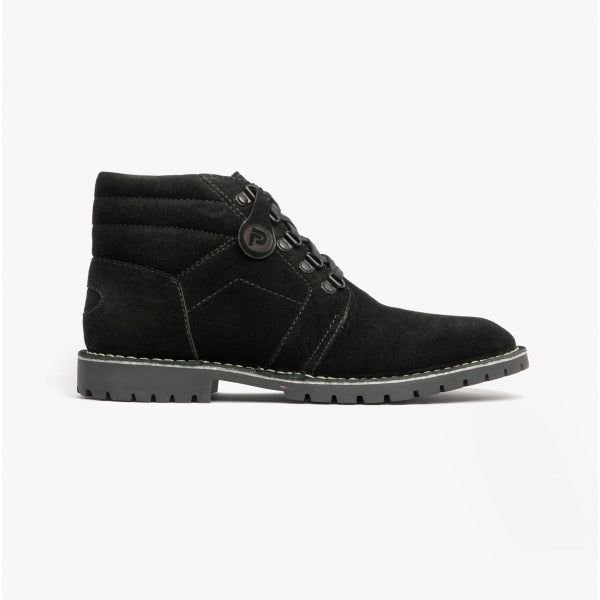 Popps Men's TROOPER Suede Desert Boots in Black | Size: 10