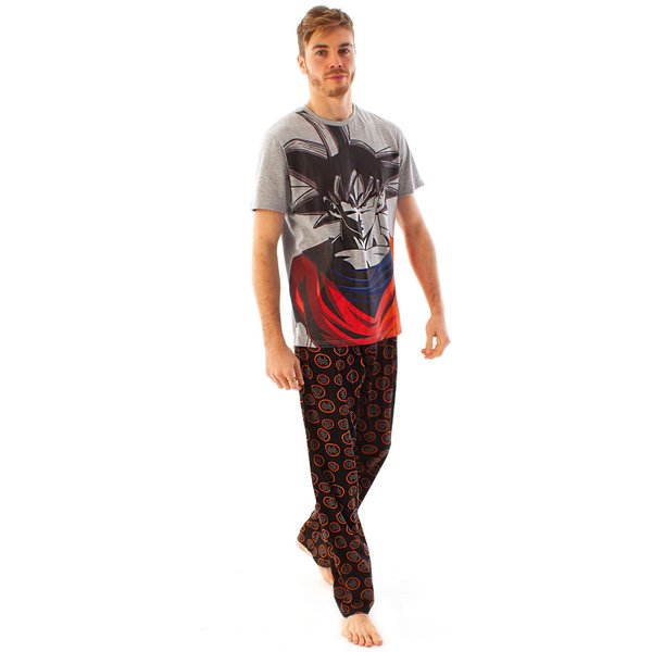 Dragon Ball Z Men's Short Sleeve Long Leg Pyjama Set | Grey | Size: XL