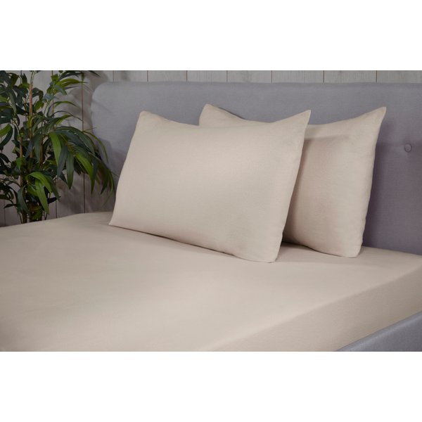 Smart Living Brushed Cotton Bed Linen Luxury Fitted Bedsheet or Pillowcase Non Iron in Cream | Size: Standard Pillow Case