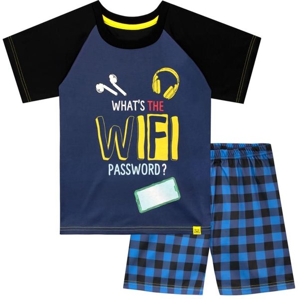 Harry Bear Boy's Whats The Wifi Password Pyjamas in Blue | Size: 7-8 Years