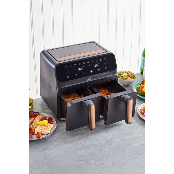 Neo Black & Copper 8.5L Electric Digital 2 Drawer Dual Zone Air Fryer