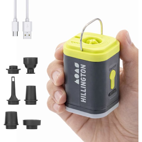 Hillington Portable USB Air Pump Mini Electric Air Bed Pump for Inflatables & Vacuum Storage Bags in Navy | Size: Double