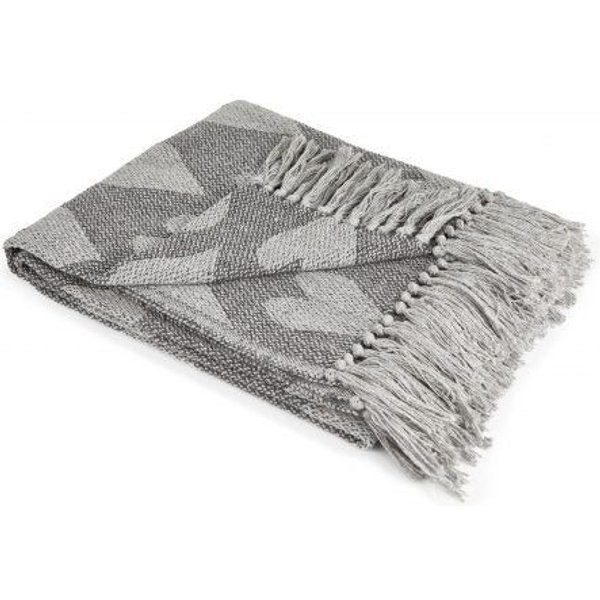 New Edge Blinds Newedgeblinds Love Collection Recycled Cotton Throw In Grey, Grey