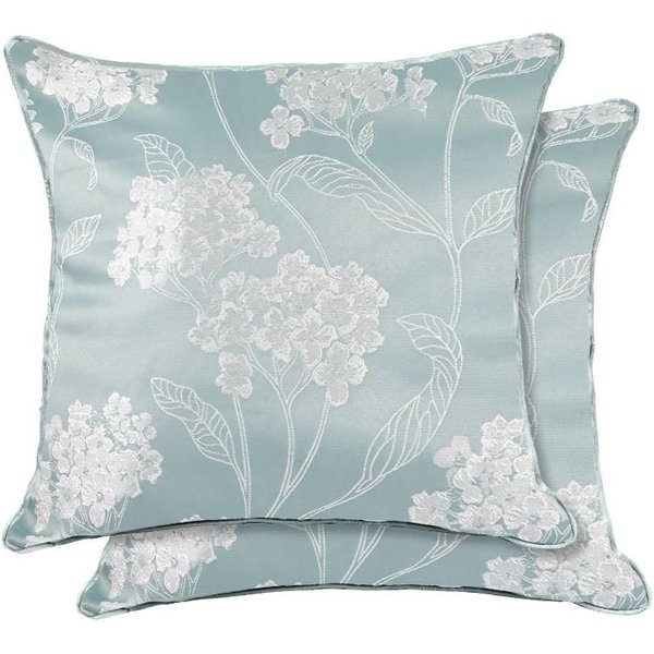 New Edge Blinds Newedgeblinds English Garden Cushion Cover In Duck Egg, Grey