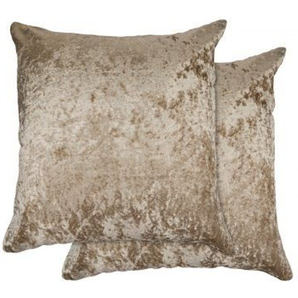 New Edge Blinds Newedgeblinds Crushed Velvet Cushion Cover In Taupe