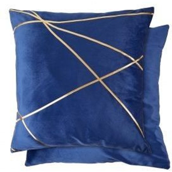 New Edge Blinds Newedgeblinds Fractal Cushion Cover In Navy Blue, Blue